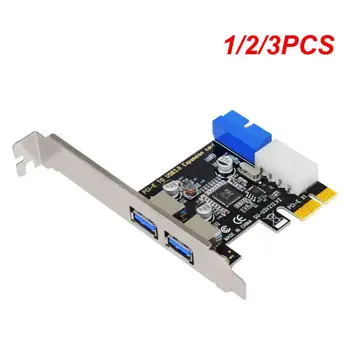 1/2/3PCS Express adapteris PCI E į USB 3.0 20pin keitiklio valdiklis PCIe X1 USB 3 0 2 Prievadų adapteris USB3. I-e išplėtimo kortelė
