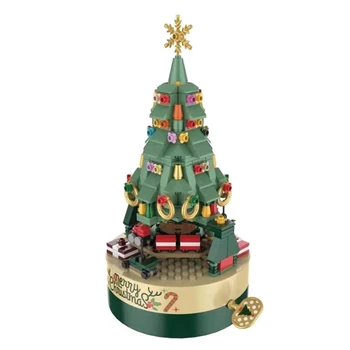 1 PCS Kalėdų eglutės plytų muzikos dėžutė Žalia ABS Kalėdų eglutės muzikos dėžutė 