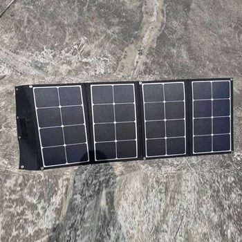 100 vatų lengvo svorio sulankstomas saulės panelis 4vnt 25W saulės kolektorinis lagaminas, įmontuotas stovas su vandeniui atspariu 10A