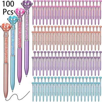 100vnt Pretty Bling Diamond Crystal Tušinukai Sužadėtuvių vestuvių pasirašymo rašiklis