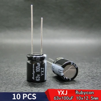 10PCS) RUBYCON YXJ serijos 63v100UF aliuminio elektrolitinis kondensatorius 10 * 12.5mm mažas kondensatorius 100UF63V per skylę kondensatoriai