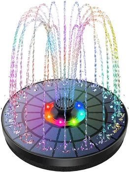 16CM LED saulės vandens fontano siurblys su 6 purkštukais plaukiojančio baseino fontanai paukščių voniai sodo žuvų rezervuaras lauko baseinas ir tvenkinys