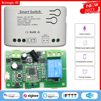 1CH Tuya Zigbee jungiklio relės modulio valdiklis RF433 EWeLink WiFi Smart Switch APP nuotolinio valdymo pultas veikia su Alexa Google Home