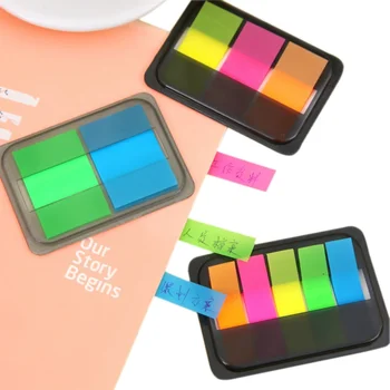 1pack spalvinga juostelė Kanceliarinių prekių lipni etiketė klasifikavimo popierinė etiketė lengva paimti žymę mokyklinėms ir biuro kanceliarinėms prekėms
