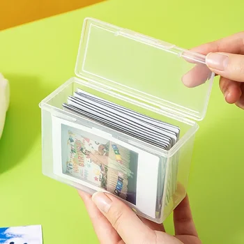 1PCS kortelių laikiklis Skaidrus stabas Kpop albumai Nuotraukų saugojimas Fotokortelės Mažos kortelių kolekcijos organizatorius Dėžutės dėklas Konteineris