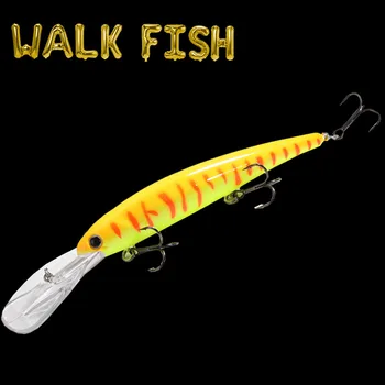 1Pcs Long Tongue Plate Minnow Fish Masalas 120mm/20g Deep Depth Wobbler Swimbait 3D Eyes Artificial Pesca Hard Fishing Lure