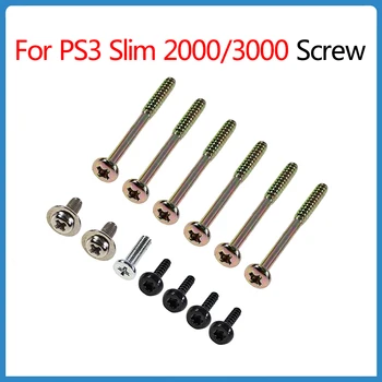 1Set For PS3 2000 Screw For PlayStation3 PS3 Slim 2000/3000 valdiklio konsolės sraigtinis metalinis viso komplekto pakaitinis remonto komplektas varžtai