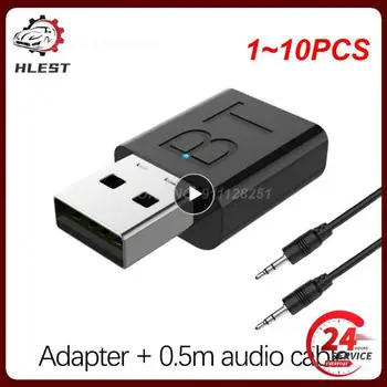 1~10PCS Bluetooth 5.0 siųstuvo imtuvas 5.0 + EDR perdavimo/priėmimo du viename Bluetooth 5.0 adapteris USB 3.5mm AUX adapteris