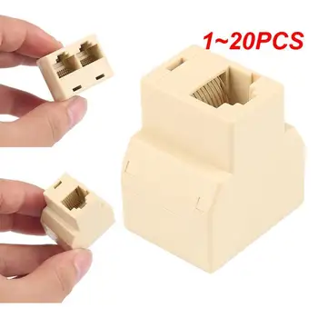 1~20PCS Rj45 Ethernet kabelinio tinklo skirstytuvas Female nešiojamam kompiuteriui Lan 8p8c modulis nuo 1 iki 2 lizdo lan prievado jungties adapterio adapteris