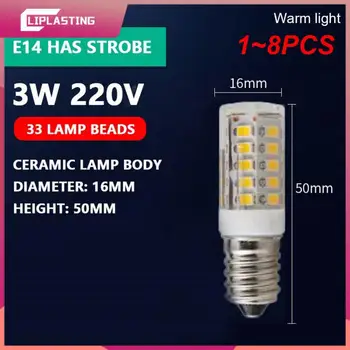 1~8PCS Naujausia MiniLED lemputė E14 220V 3W 5W 7W 9W 12W LED KUKURŪZŲ lemputė SMD2835 360 Beam Angle pakaitinis halogeninis šviestuvas