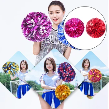 2 vnt. Cheerleading Hand Ball Sports Competition Cheerleader Handheld Party Solid Color Portable Gym Supply Red