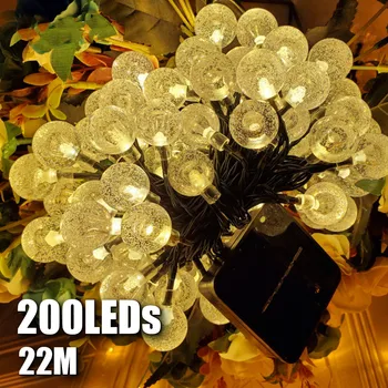 200 LED styginių lemputė lauko saulės fėjų žibintai 22M IP65 vandeniui atspari girlianda Kalėdų dekoravimas Vestuvių lempos sodas
