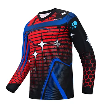 2020 Dviračių marškinėliai Vyrai Kalnų dviratis Motokrosas ilgomis rankovėmis BMX DH MTB Marškinėliai Downhill Tops Sportinės lenktynės važiavimas Palaidinė krenta raudona