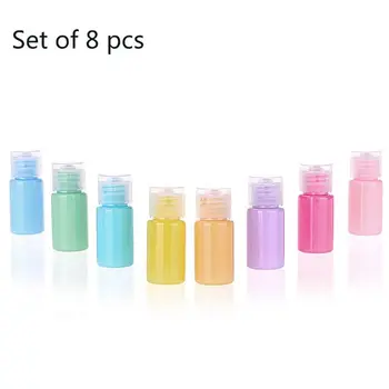 2021 Nauji 8Pcs 10ml Macaron spalvos pakartotinai užpildomi kosmetiniai tušti buteliai su skaidriu atverčiamu dangteliu