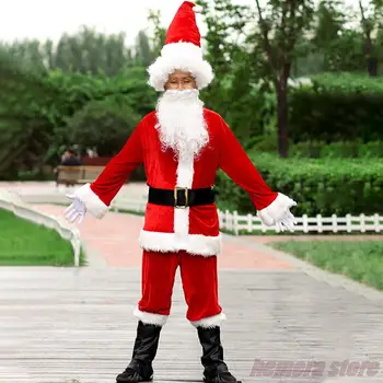 2023 Kalėdų senelis Cosplay Kalėdų Naujųjų metų vyriški kostiumai Deluxe Classic suaugusiųjų rinkinys Karnavalo vakarėlis Vaidmenų žaidimas Kostiumai Dropshipping
