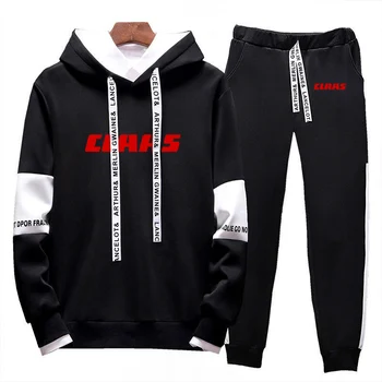 2023 Naujas vyriškas CLAAS spausdinimas Pavasario rudens sportinių kostiumų gobtuvai Fitness Pullover džemperis Džemperis Laisvalaikio sportinė apranga Sportinės kelnės Kostiumas