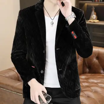 2023-Naujas vyrų mados verslas Slim Trend Solid Color Canary Fashion Gentleman British Style Breathable Casual Handsome Blazer