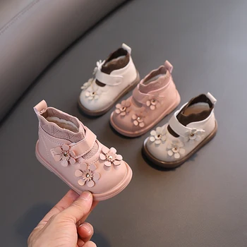 2023 Vaikiški vaikščiojimo bateliai su pliušine izoliacija medvilniniai batai, minkšti padai, kvėpuojantys, nauja mergaitė princesė žiema