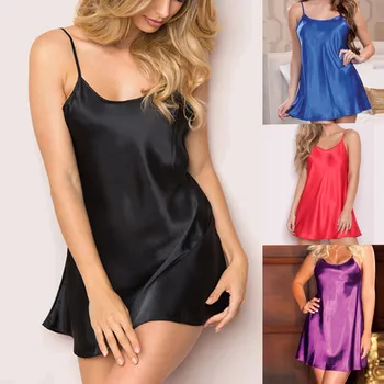 2024 Moterų seksualus miego sijono diržo stilius Patogi pižama Kostiumas Vientisos spalvos stilius Madinga naktinių marškinių pižama moterims