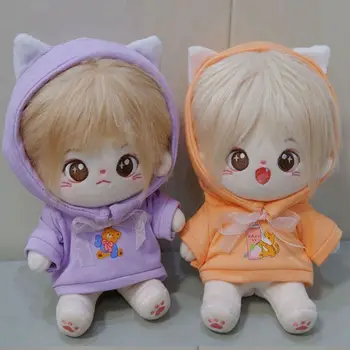 20cm Lėlių drabužių aksesuarai Tinka Idol Plush Lėlės drabužiai Džemperis su gobtuvu Megztinis Įdaryti žaisliniai drabužiai Korėjai Kpop EXO Star Lėlės