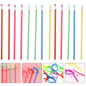 20vnt Studentų kanceliarinės prekės Lankstus pieštukas su trintuku (mišrios spalvos)