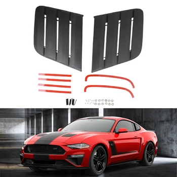 2vnt/komplektas Automobilio juodas priekinis gaubtas, ventiliacijos angos šilumos ištraukimo dangtelis Ford Mustang GT & Ecoboost 2018-2021 422083 (NETINKA GT350/GT350R)