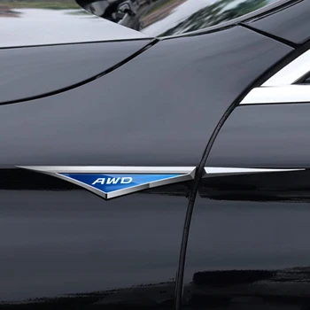 2vnt/Komplektas Automobilio sparnas Nerūdijančio plieno lipdukas Lipdukai Emblema Išorės dekoravimas Volvo AWD automobilių priedams