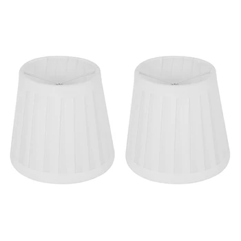 2X Vintažinio audinio lempos atspalvis stalas stalas lovos lempos dangčio laikiklis šviestuvas Balta