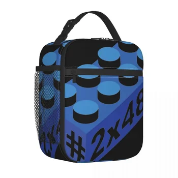 #2x48s minifigūrėlės ekrano lentynos logotipas Izoliuoti pietų maišai Didelis daugkartinio naudojimo aušintuvo krepšys Tote Pietų dėžutė Darbas Lauko maisto laikymo krepšys