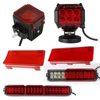 3/4/6/8inch Raudonas objektyvo dangtelis Dulkėms atsparus apsauginis dangtelis LED darbo ankštims / LED šviesos strypas / rūko žibintas / visureigio vairavimo įspėjamasis žibintasShell