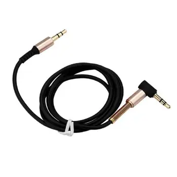 3.5mm Jack Elbow Male to Male Stereo Headphone Car aux o Extension Cable (juoda)