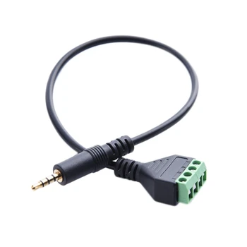 3.5mm sraigtinis gnybtų adapterio garsiakalbio kabelis 4 branduolių stereofoninis TRRS vyriška skylė į AV 4 varžtų gnybtą Balun jungties kabelis