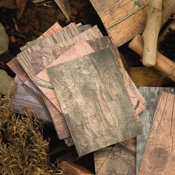 30 vnt./pakuotei Medžiagos popierius retro medienos grūdų knyga 