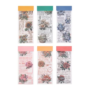 30Sheets Medžiaga Koliažas Rožių gėlių rankraštis Reikmenys Vintažiniai augalų sąsiuviniai Ramunės dekoravimo rašymas Iškarpų knyga 153*60mm