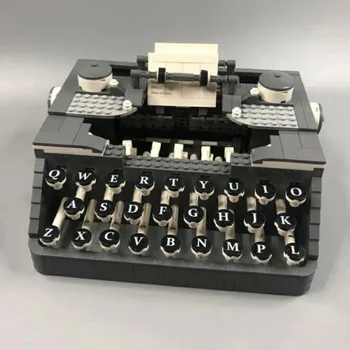 3D modelis Mini kaladėlės Statybinės retro typeris Anglų mechanikas Rašomosios mašinėlės žymėjimo mašina Klaviatūra Žaislas vaikams