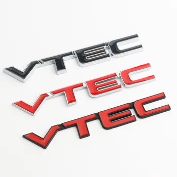 3D Raudonas VTEC logotipas Metalinis automobilio stilius Emblema Uodegos kėbulo ženklelis Cinko lydinio lipdukas Honda Civic Accord Odyssey Spirior CRV Visureigis