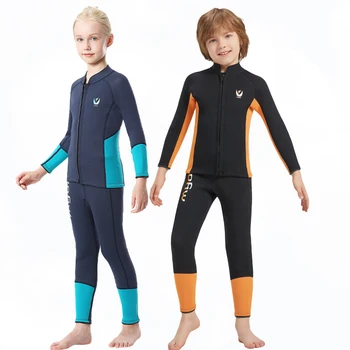 3mm Wetant ant kostiumo jaunimui Neopreno nardymo kostiumas Dvi dalys Laikykite šiltą Vaikai Banglenčių maudymosi kostiumėlis Berniukai Mergaitės Maudymosi kostiumėlis Scuba Freediving