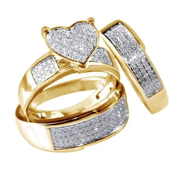 3Pcs/Set Wedding Band in Titanium Plated Ring Vestuvinis žiedas Sužadėtuvių žiedas Išskirtinis klasikinis moteriškas žiedas Nemokamas pristatymas