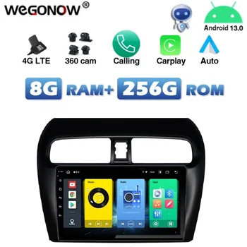 4G SIM Carplay Android 13.0 8G+256G Automobilinis DVD grotuvas DSP GPS ŽEMĖLAPIS RDS Radijas wifi Bluetooth Mitsubishi Attrage Mirage 2012-2016
