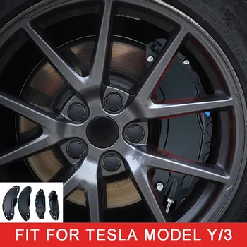 4Pcs stabdžių apkabos dangteliai Aliuminio lydinys Tesla modeliui 3/Y 2021-2023 18-20 colių ratų stebulės automobilio modifikavimo priedai