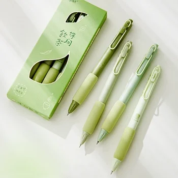 4vnt / rinkinys Žalioji arbata 0,5 mm tušinukas juodos spalvos rašalo gelinis rašiklis Minkštas jutiklinis laikiklis rašymo biurui Mokykla stacionarus