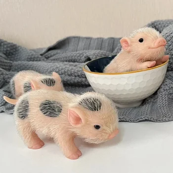 5 colių nauja simuliacija minkšta silikoninė kiaulės lėlės žaislinė kūno plaukuota kiaulės lėlės vaikų žaislinė kalėdinė dovana