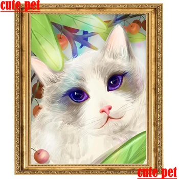 5d Meno tapyba deimantas Violetinės akys Katės tapyba 