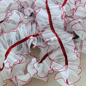 5metrai Plisuotas nėrinių apdaila Burbulinis sijonas raukinių tinklelis Baltas kaspinas Dvišalio audinio aksesuarai Tutu suknelė Vestuvių dekoravimas