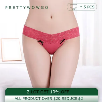 5PCS Sexy Lingerie Thongs Woman Cotton G String Sexy Apatiniai 7408