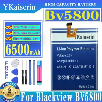 6500mAh Pakaitinė baterija Blackview BV5800 / BV5800 Pro BV5800Pro Aukštos kokybės baterijos Bateria + sekimo numeris