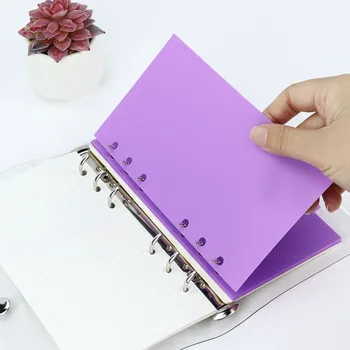 6Pcs A6 Transparen Pink Purple Segtuvas Kišenės Segtuvo aplankai nešiojamojo kompiuterio skirstytuvo puslapiui Neperšlampamas PVC lapų dokumentų padavimo krepšys
