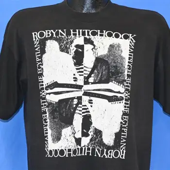 80s Robyn Hitchcock ir The Egyptians Band Rock Music marškinėliai Dideli