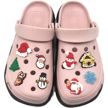 8PCS batų sagtys Kalėdinės Seris batų atsarginės dalys PVC medžiaga Minkštas klijų mygtukas 