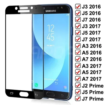 99D grūdintas stiklas skirtas Samsung Galaxy J3 J5 J7 A3 A5 A7 J2 J4 J7 Core J5 Prime S7 ekrano apsaugos stiklo plėvelės dėklas